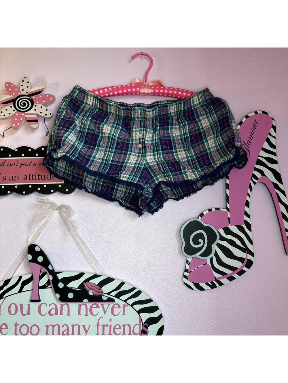 2014 Victoria’s Secret plaid sleep shorts